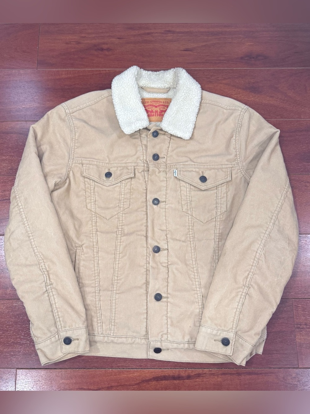 Levi's Tan Corduroy Sherpa Collar Bomber Jacket